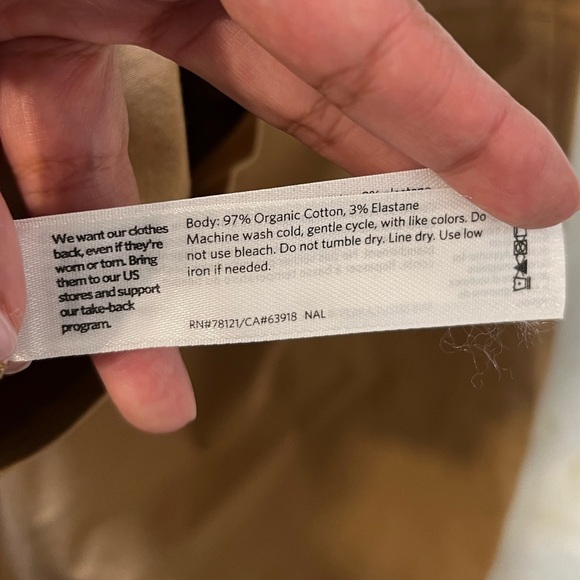 Eileen Fisher woman’s cotton  straight leg tan trousers size 2 - Picture 8 of 8